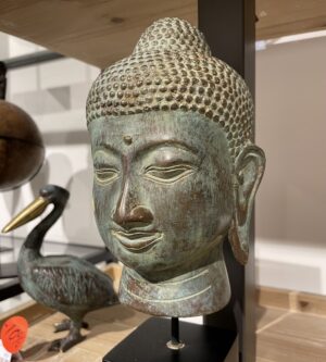Tête de Budha en bronze sur socle 30cm
