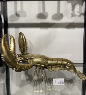Homard en bronze massif doré l= 36cm