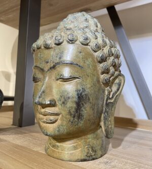 Tête de Buddha en bronze à la cire perdue 18x22cm