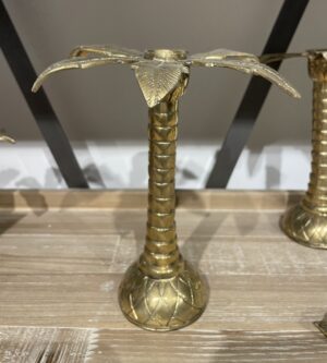 Bougeoir palmier en bronze 21cm