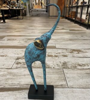 Eléphant design en bronze sur socle 48cm
