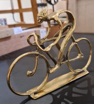 Vélo en bronze massif doré l=15cm