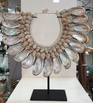 collier papou 24x28cm coquillages et coton